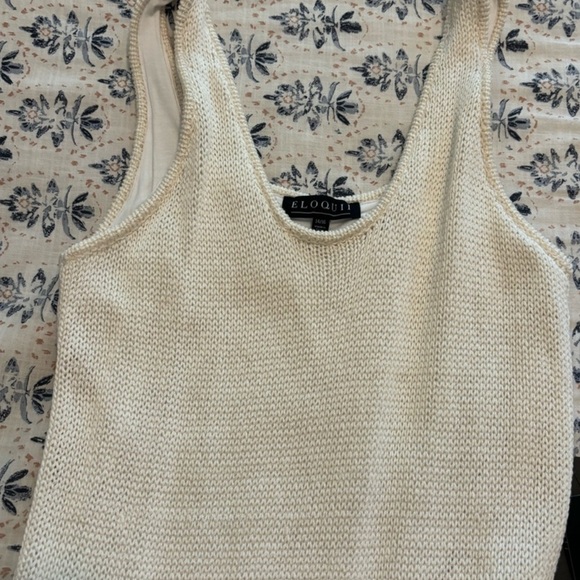 NWOT ELOQUII Fringe Sweater Sleveles Dress, Off Whit, SZ 14/16 Fits Like 18/20US - Picture 3 of 4